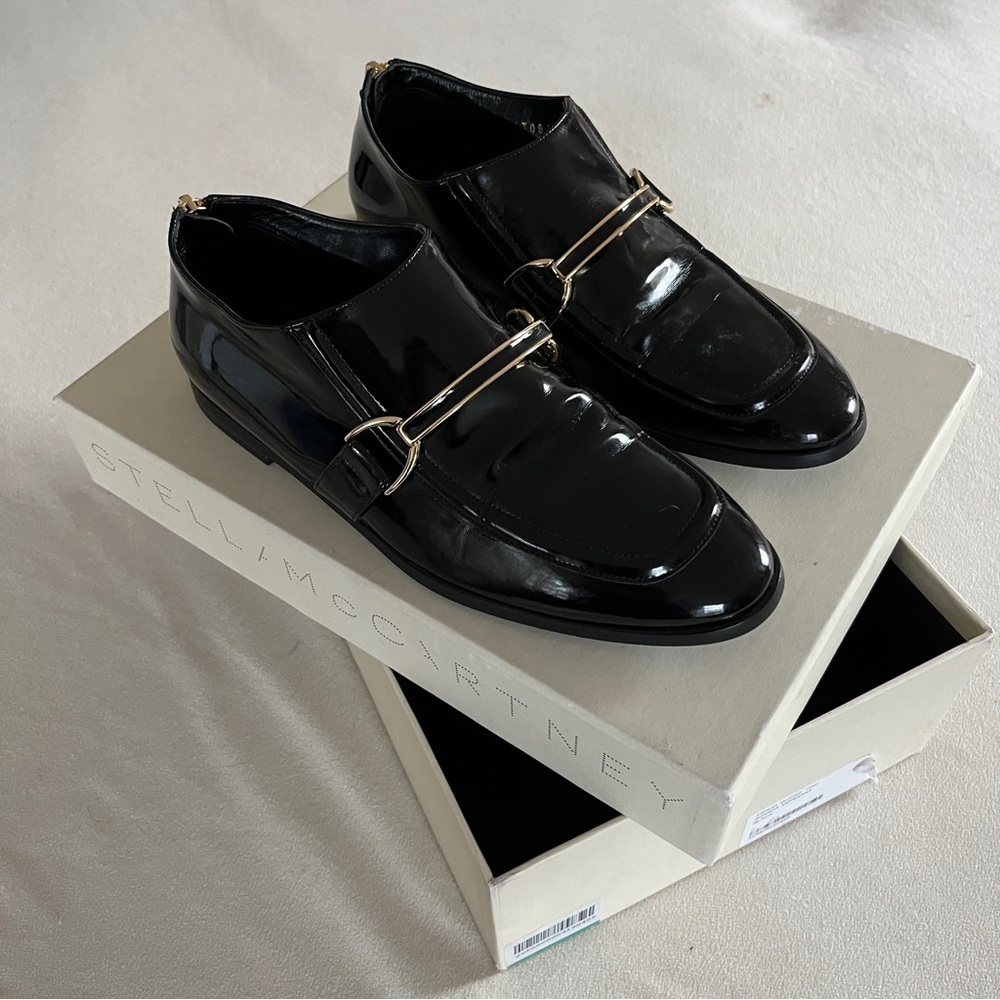 Stella McCartney Morgana Loafers in Black Patent Leather Size 37 US 7 - Picture 2 of 12